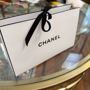 Chanel small white paper bag